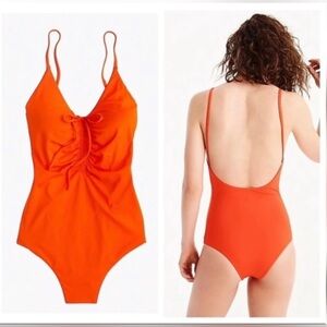NWT- J. Crew Bold Orange Women's One Piece Swimsuit